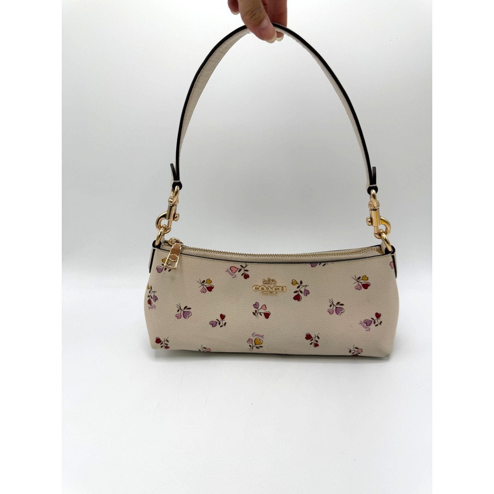 COACH Charlotte Shoulder Bag With Heart Print CX581 Purse AS IS